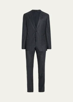 Giorgio ArmaniMen's Blurred Plaid G Line Two-Piece Suit
