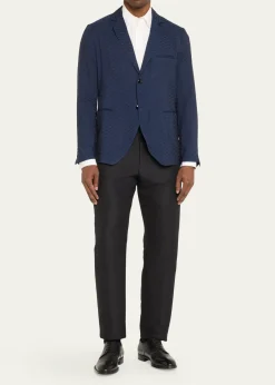 Giorgio ArmaniMen's Cupro Chevron Blazer