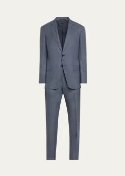 Giorgio ArmaniMen's Micro-Squares Wool Classic Fit Suit