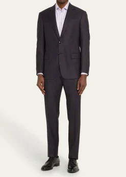 Giorgio ArmaniMen's Micro-Textured Wool Classic Fit Suit