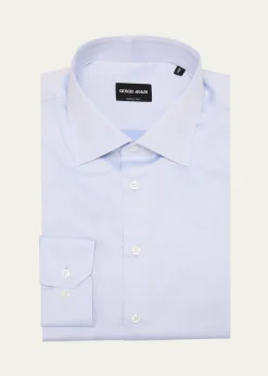 Giorgio ArmaniMen's Solid Cotton Dress Shirt