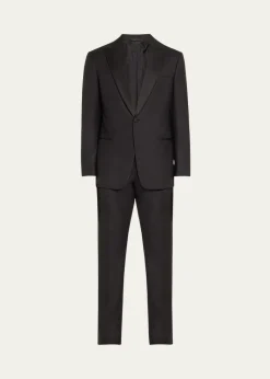 Giorgio ArmaniMen's Wool Satin-Lapel Two-Piece Tuxedo Set