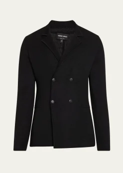Giorgio ArmaniMen's Wool-Cashmere Rib Stitch Blazer