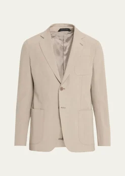 Giorgio ArmaniLinen Single-Breasted Jacket