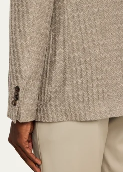 Giorgio ArmaniMen's Cashmere-Silk Deconstructed Chevron Blazer