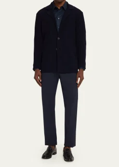 Giorgio ArmaniMen's Chevron Stitch Cotton Knit Blazer