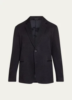 Giorgio ArmaniMen's Chevron Silk and Wool Sport Coat