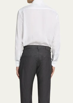 Giorgio ArmaniMen's Classic Solid Linen Sport Shirt