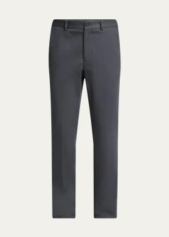 Giorgio ArmaniMen's Cotton and Cashmere Slim Flat-Front Trousers