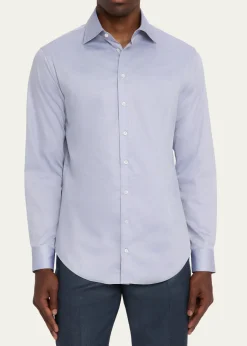 Giorgio ArmaniMen's Cotton Micro-Dot Dress Shirt