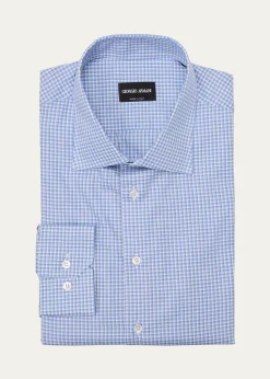 Giorgio ArmaniMen's Cotton Plaid Dress Shirt