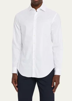 Giorgio ArmaniMen's Cotton Tonal Dot Dress Shirt