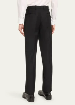 Giorgio ArmaniMen's Flat-Front Wool Trousers