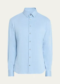 Giorgio ArmaniMen's Flex Tortona Cotton Jersey Sport Shirt
