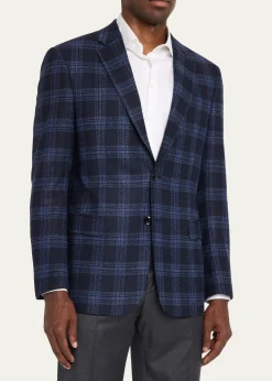 Giorgio ArmaniMen's Glen Plaid Single-Breasted Sport Coat