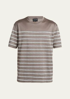 Giorgio ArmaniMen's Jersey Stripe Crewneck T-Shirt
