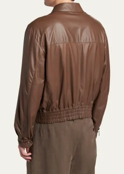 Giorgio ArmaniMen's Leather Full-Zip Blouson