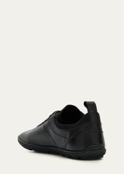 Giorgio ArmaniMen's Leather Tonal Knit Low-Top Sneakers