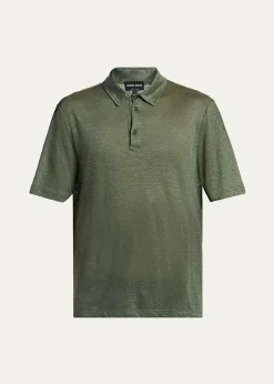Giorgio ArmaniMen's Linen Classic-Fit Polo Shirt