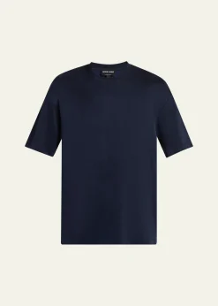 Giorgio ArmaniMen's Nylon and Cupro Crewneck T-Shirt