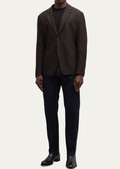Giorgio ArmaniMen's Nylon Rice Stitch Two-Button Blazer