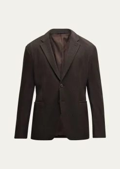 Giorgio ArmaniMen's Nylon Rice Stitch Two-Button Blazer