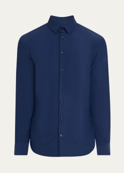 Giorgio ArmaniMen's Nylon-Stretch Slim Sport Shirt