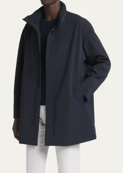 Giorgio ArmaniMen's Nylon Stretch Caban Coat