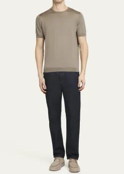 Giorgio ArmaniMen's Silk-Cotton Crew T-Shirt
