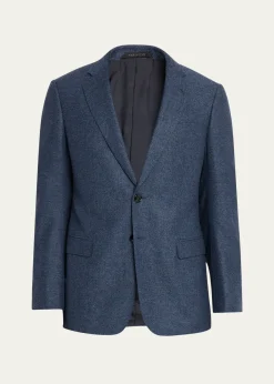 Giorgio ArmaniMen's Soft Line Chevron Single-Breasted Sport Coat