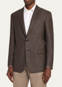 Giorgio ArmaniMen's Soft Line Houndstooth Single-Breasted Sport Coat