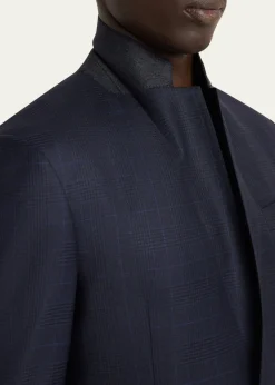 Giorgio ArmaniMen's Soft Prince of Wales Single-Breasted Sport Coat