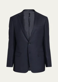Giorgio ArmaniMen's Soft Prince of Wales Single-Breasted Sport Coat