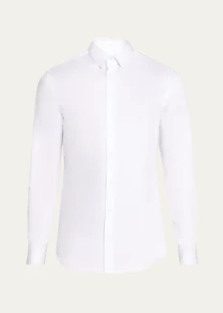 Giorgio ArmaniMen's Solid Cotton Sport Shirt