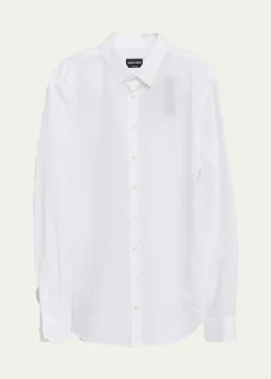 Giorgio ArmaniMen's Solid Seersucker Sport Shirt