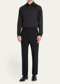 Giorgio ArmaniMen's Solid Stretch Poplin Sport Shirt