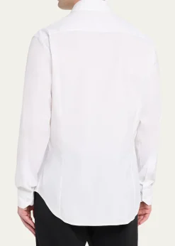Giorgio ArmaniMen's Solid Stretch Poplin Sport Shirt