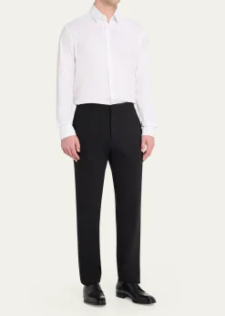 Giorgio ArmaniMen's Solid Stretch Poplin Sport Shirt