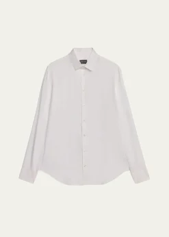 Giorgio ArmaniMen's Solid Tencel Sport Shirt