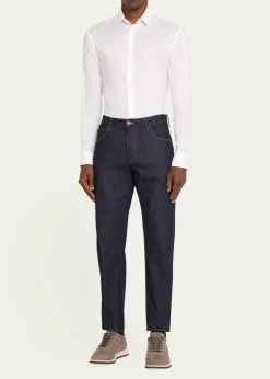Giorgio ArmaniMen's Solid Tencel Sport Shirt