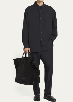 Giorgio ArmaniMen's Split Leather Tote Bag