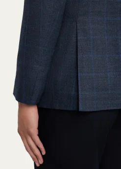 Giorgio ArmaniMen's Subtle Grid Wool Blend Sport Coat