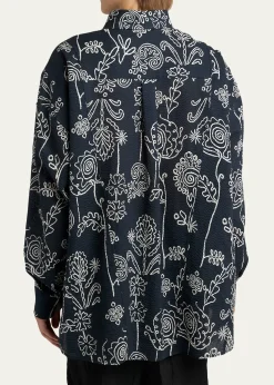 Giorgio ArmaniMen's Textured Cotton Linework Button-Down Shirt