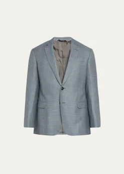 Giorgio ArmaniMen's Textured Wool-Blend Dinner Jacket