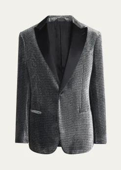 Giorgio ArmaniMen's Velvet-Effect Peak Lapel Dinner Jacket