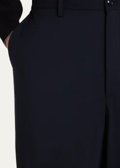 Giorgio ArmaniMen's Virgin Wool Flat Front Trousers