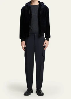 Giorgio ArmaniMen's Viscose Geometric Textured Crewneck T-Shirt