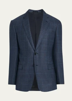 Giorgio ArmaniMen's Wool and Cashmere Soft Check Sport Coat