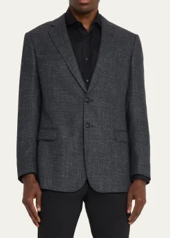 Giorgio ArmaniMen's Wool Blend Melange Two-Button Sport Coat