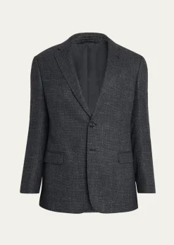 Giorgio ArmaniMen's Wool Blend Melange Two-Button Sport Coat